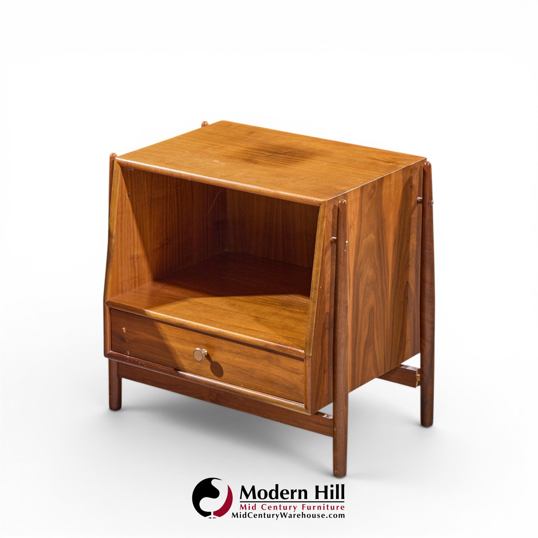 kipp stewart for drexel declaration mid century walnut floating nightstand