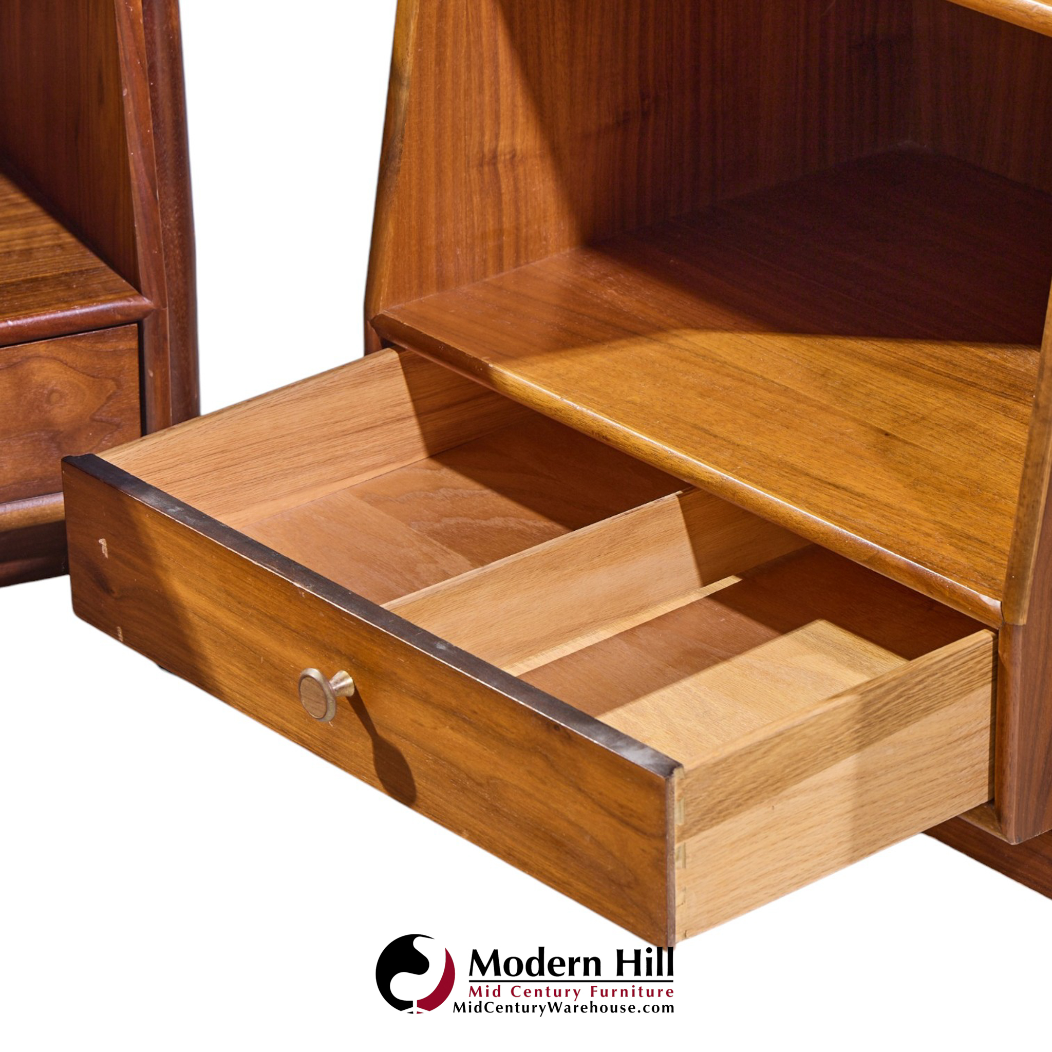 kipp stewart for drexel declaration mid century walnut floating nightstand