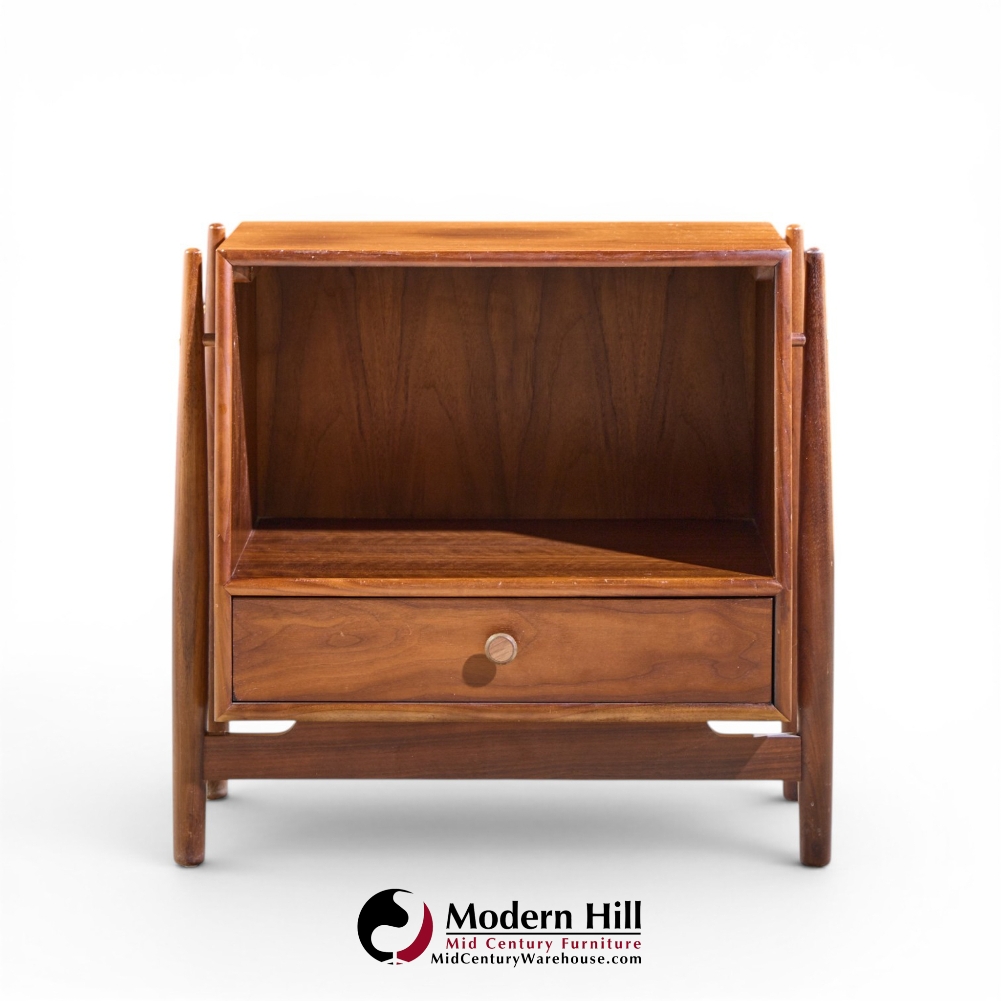 kipp stewart for drexel declaration mid century walnut floating nightstand