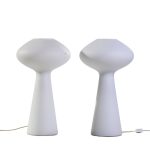 lisa johansson-pape mid century finnish hand blown glass lamps - pair