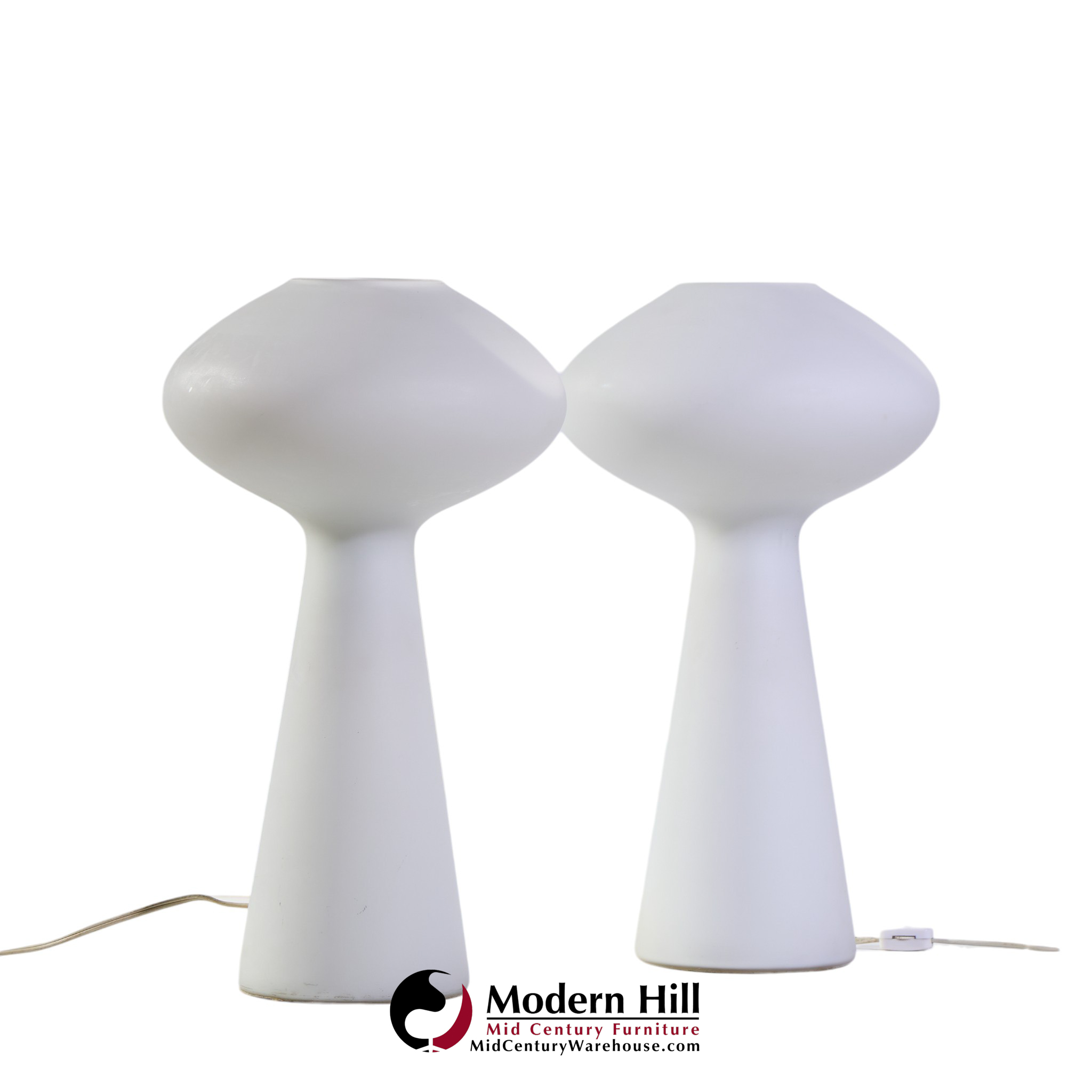 lisa johansson-pape mid century finnish hand blown glass lamps - pair