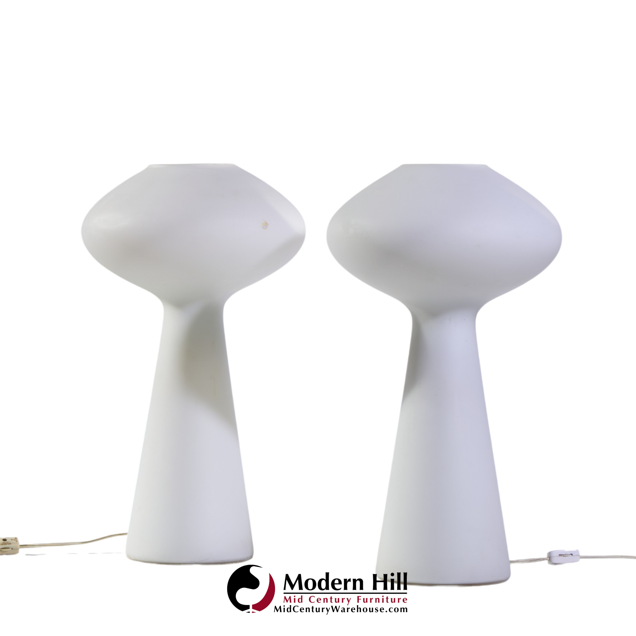 lisa johansson-pape mid century finnish hand blown glass lamps - pair