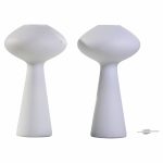 lisa johansson-pape mid century finnish hand blown glass lamps - pair