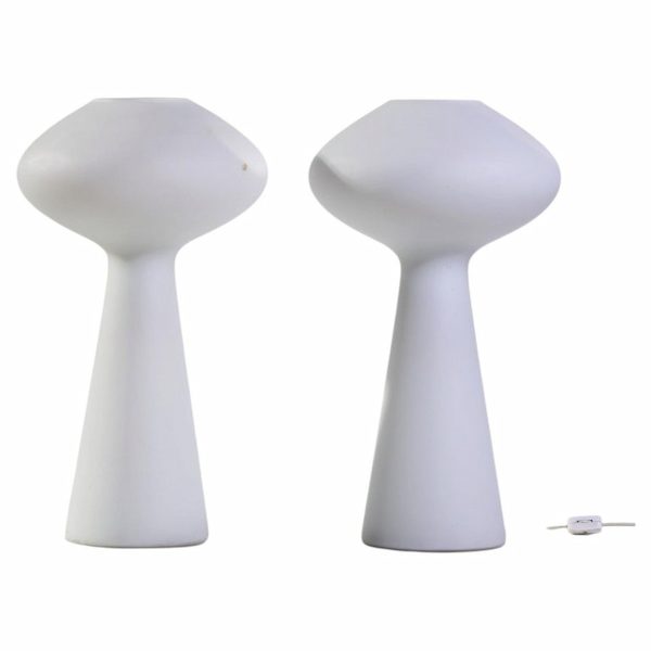 lisa johansson-pape mid century finnish hand blown glass lamps - pair
