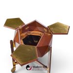 m. vuillermoz for dambrine mid century french mahogany and brass polyhedron bar cabinet