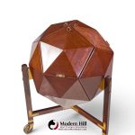 m. vuillermoz for dambrine mid century french mahogany and brass polyhedron bar cabinet