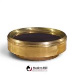 mastercraft mid century brass and mirrored round coffee table
