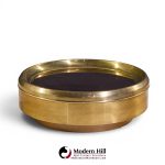 mastercraft mid century brass and mirrored round coffee table