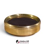 mastercraft mid century brass and mirrored round coffee table