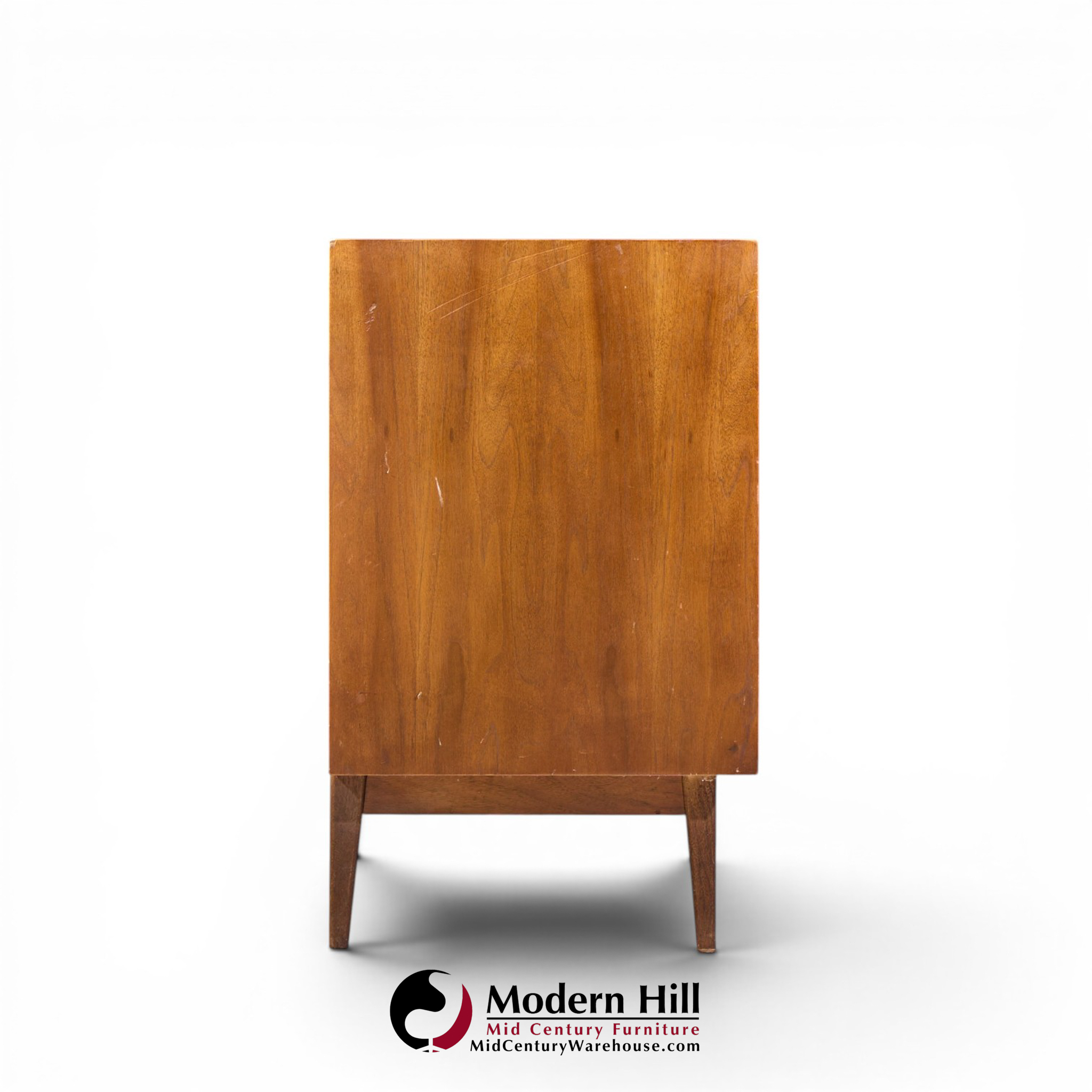 merton gershun for american of martinsville mid century walnut and cane credenza and hutch