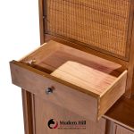 merton gershun for american of martinsville mid century walnut and cane credenza and hutch