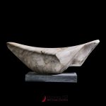 mid century abstract carved stone sculpture