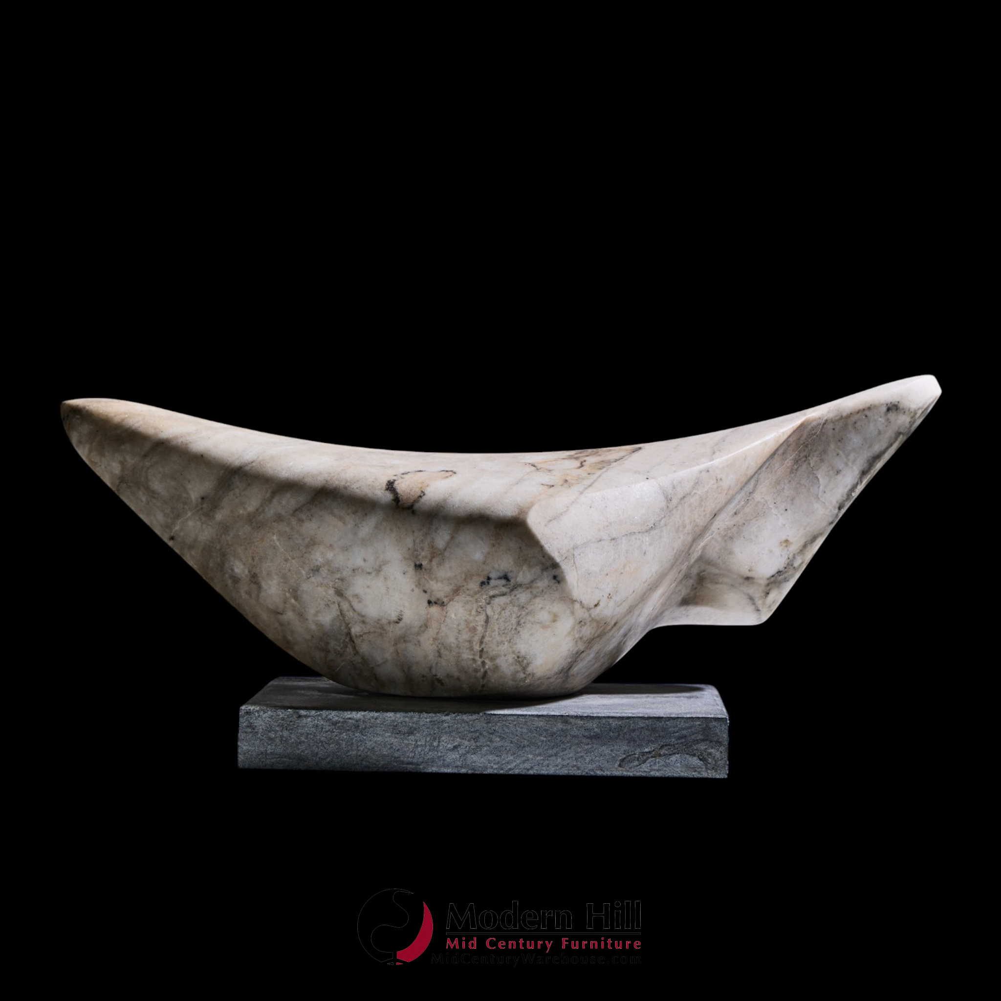 mid century abstract carved stone sculpture