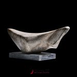 mid century abstract carved stone sculpture