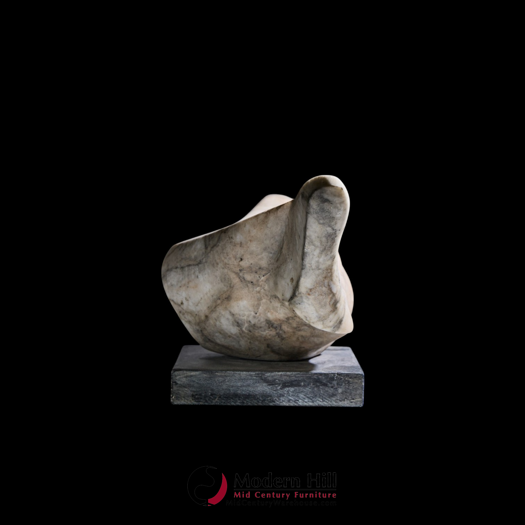 mid century abstract carved stone sculpture