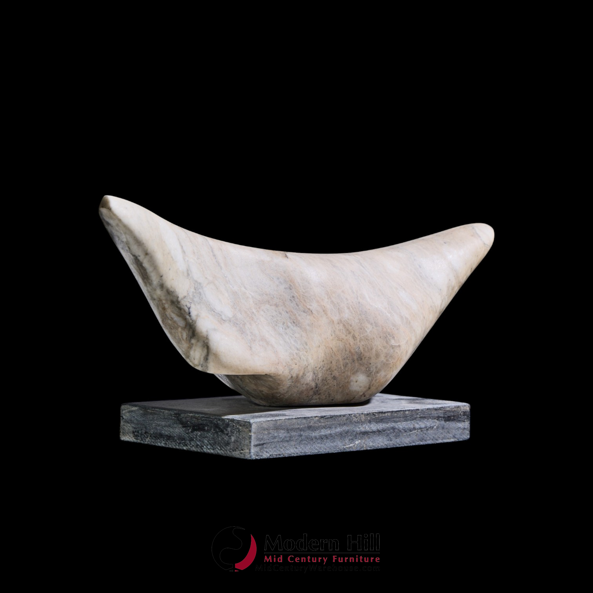 mid century abstract carved stone sculpture