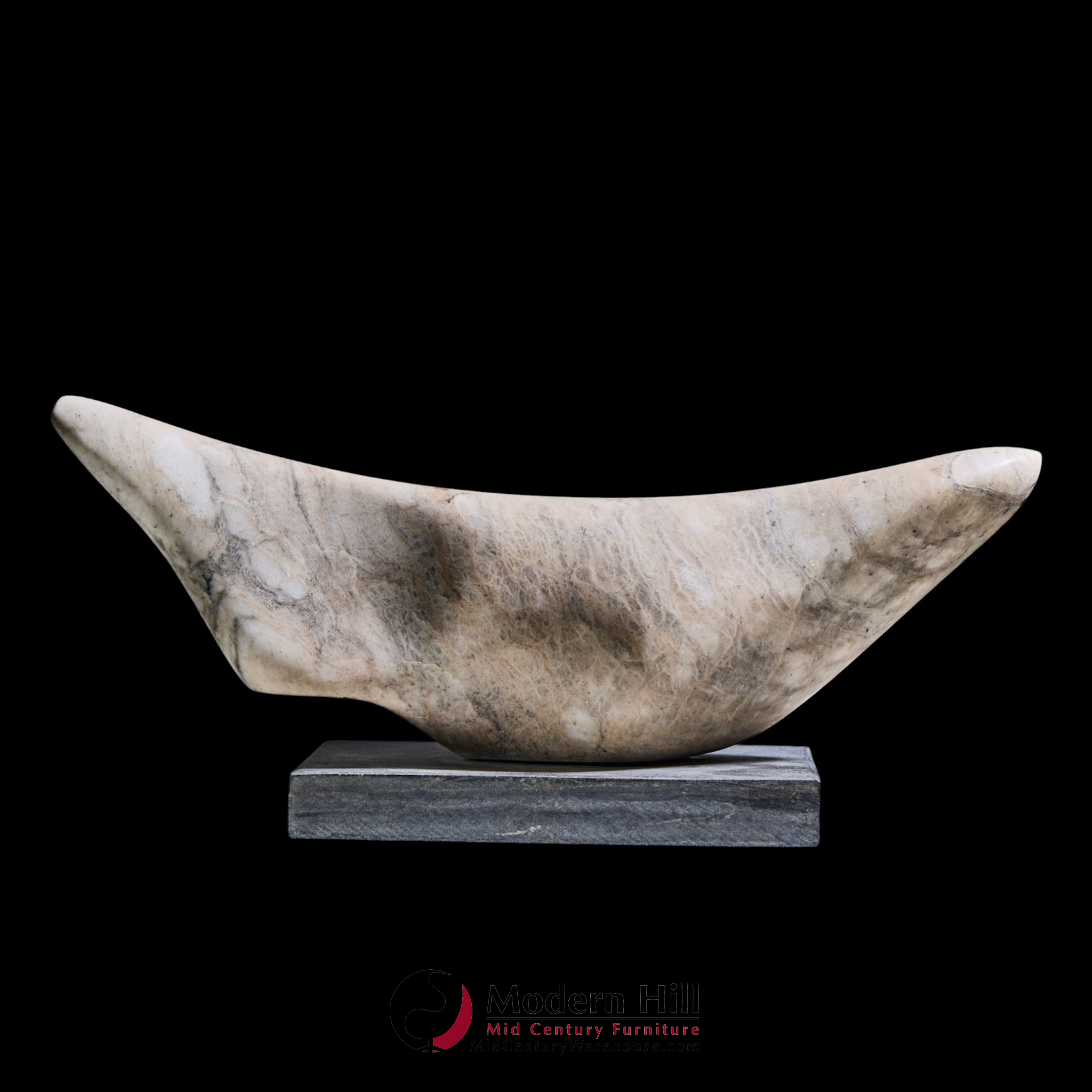 mid century abstract carved stone sculpture