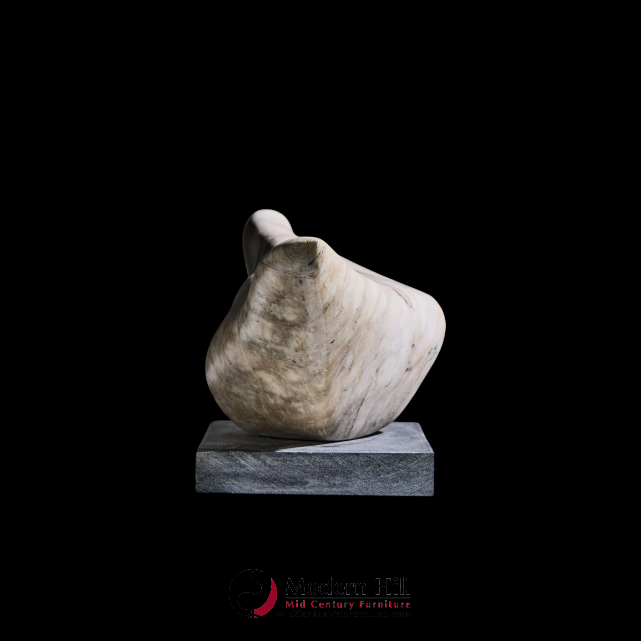 mid century abstract carved stone sculpture