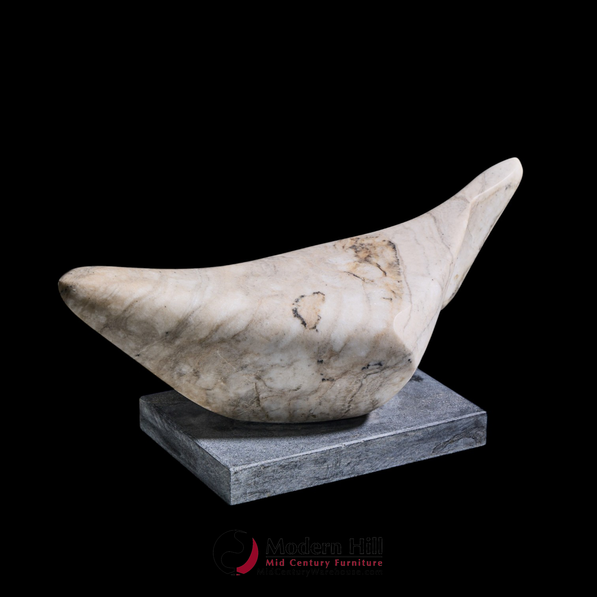 mid century abstract carved stone sculpture