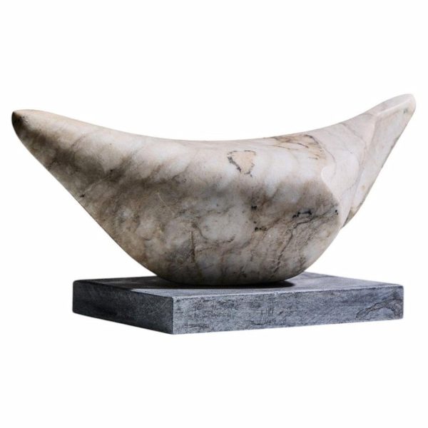 mid century abstract carved stone sculpture