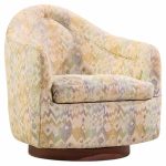 milo baughman for thayer coggin mid century walnut base swivel lounge chair