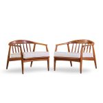 milo baughman for thayer coggin mid century walnut horseshoe lounge chairs - pair
