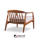 milo baughman for thayer coggin mid century walnut horseshoe lounge chairs - pair