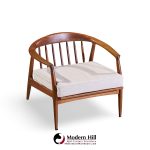 milo baughman for thayer coggin mid century walnut horseshoe lounge chairs - pair