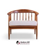 milo baughman for thayer coggin mid century walnut horseshoe lounge chairs - pair