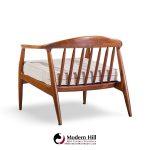 milo baughman for thayer coggin mid century walnut horseshoe lounge chairs - pair