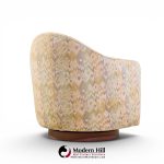milo baughman for thayer coggin mid century walnut base swivel lounge chair