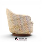 milo baughman for thayer coggin mid century walnut base swivel lounge chair