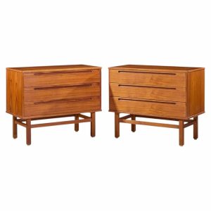 nils jonsson for tørring møbelfabrik mid century danish teak dresser chest of drawers - pair