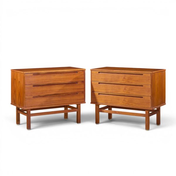 nils jonsson for tørring møbelfabrik mid century danish teak dresser chest of drawers - pair