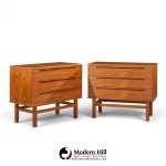 nils jonsson for tørring møbelfabrik mid century danish teak dresser chest of drawers - pair