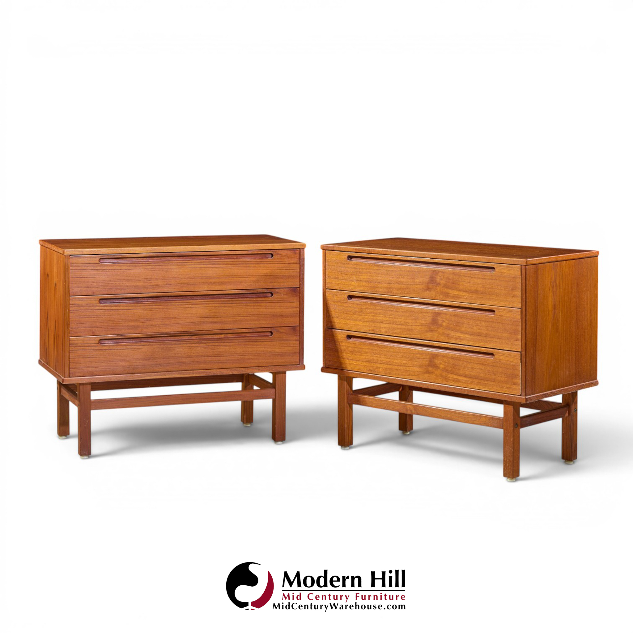 nils jonsson for tørring møbelfabrik mid century danish teak dresser chest of drawers - pair