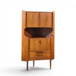 omann jun style mid century danish rosewood corner cabinet