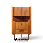 omann jun style mid century danish rosewood corner cabinet