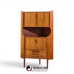 omann jun style mid century danish rosewood corner cabinet