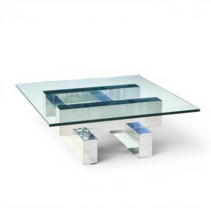paul evans cityscape mid century chrome and stainless steel coffee table