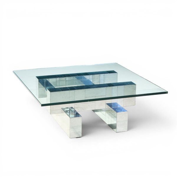 paul evans cityscape mid century chrome and stainless steel coffee table