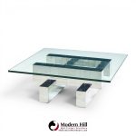 paul evans cityscape mid century chrome and stainless steel coffee table