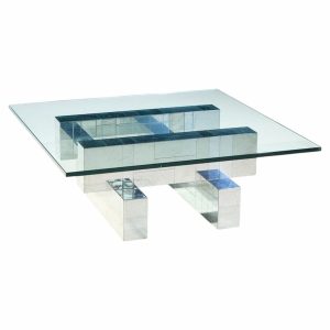 paul evans cityscape mid century chrome and stainless steel coffee table