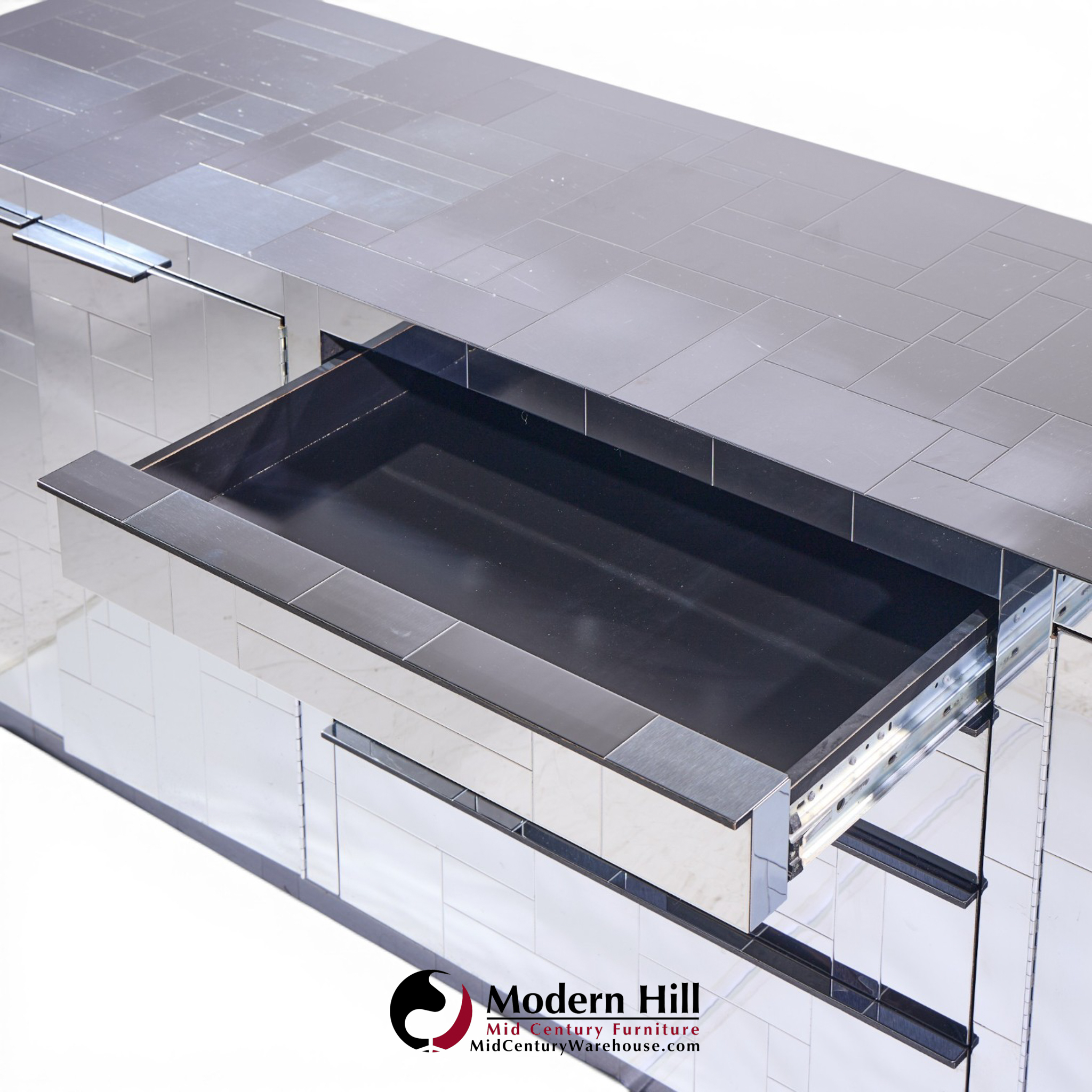 paul evans cityscape mid century chrome and stainless steel credenza