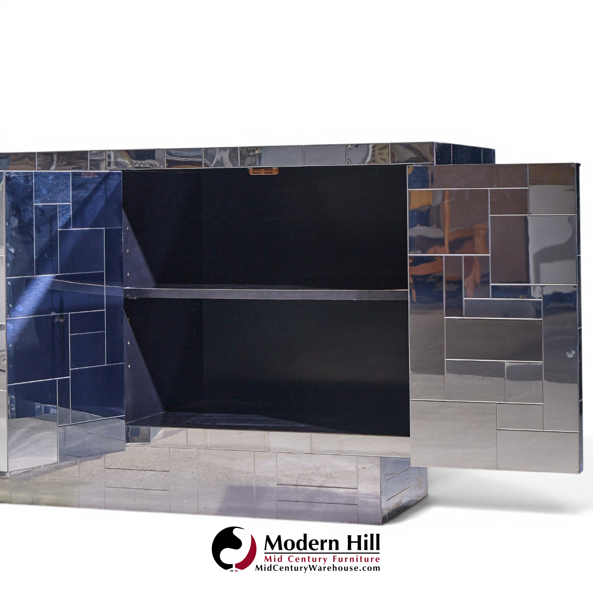 paul evans cityscape mid century chrome and stainless steel credenza