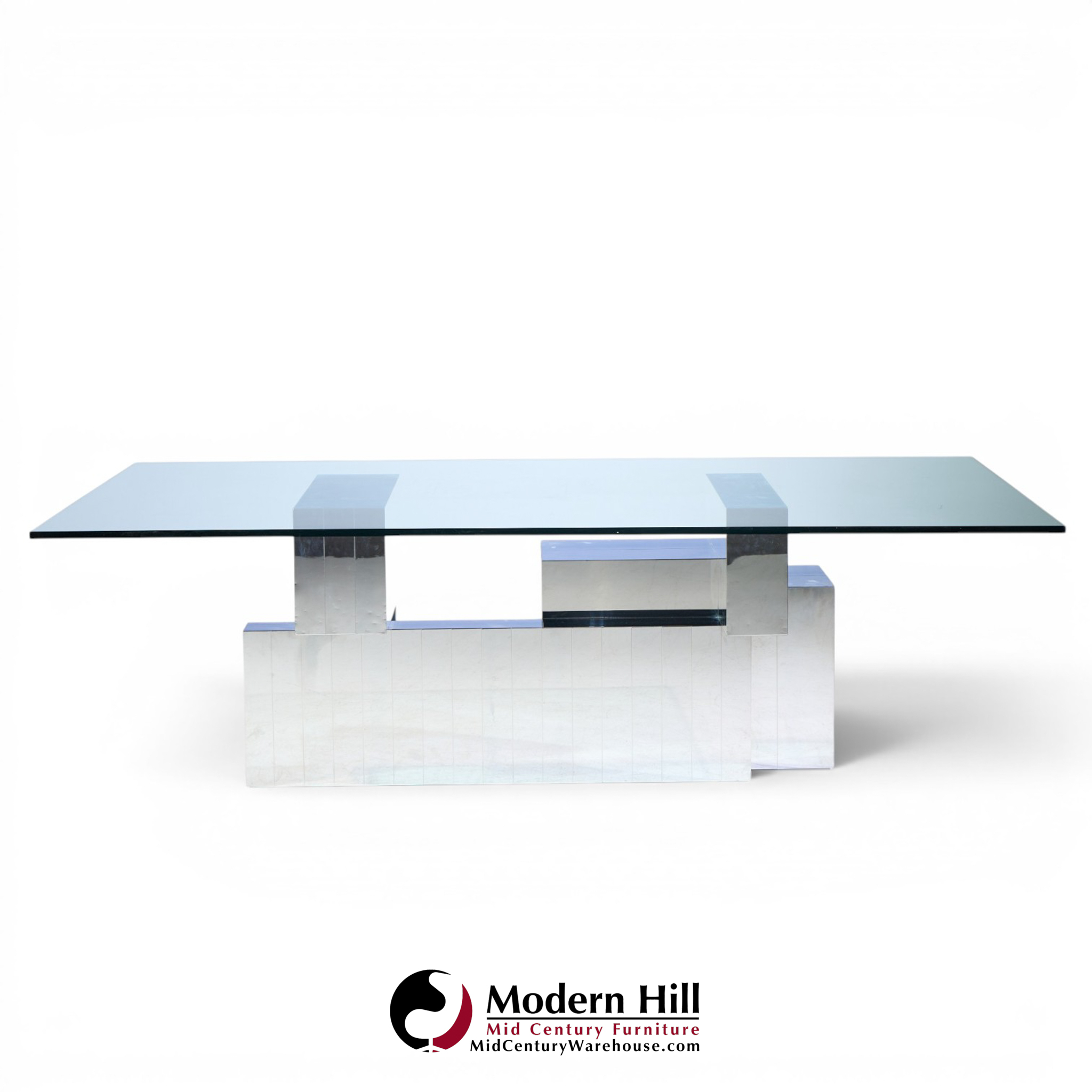 paul evans for directional cityscape mid century chrome dining table