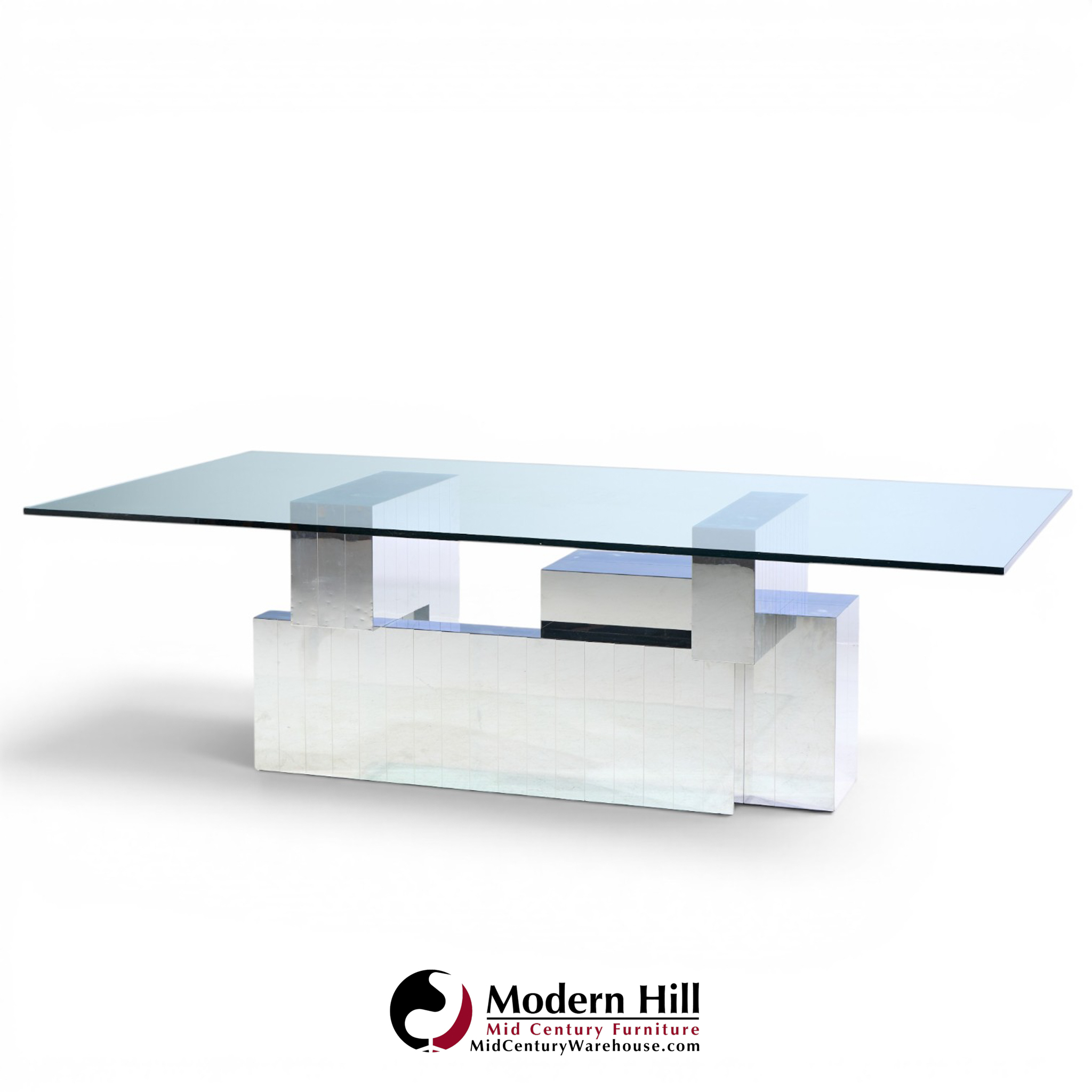paul evans for directional cityscape mid century chrome dining table