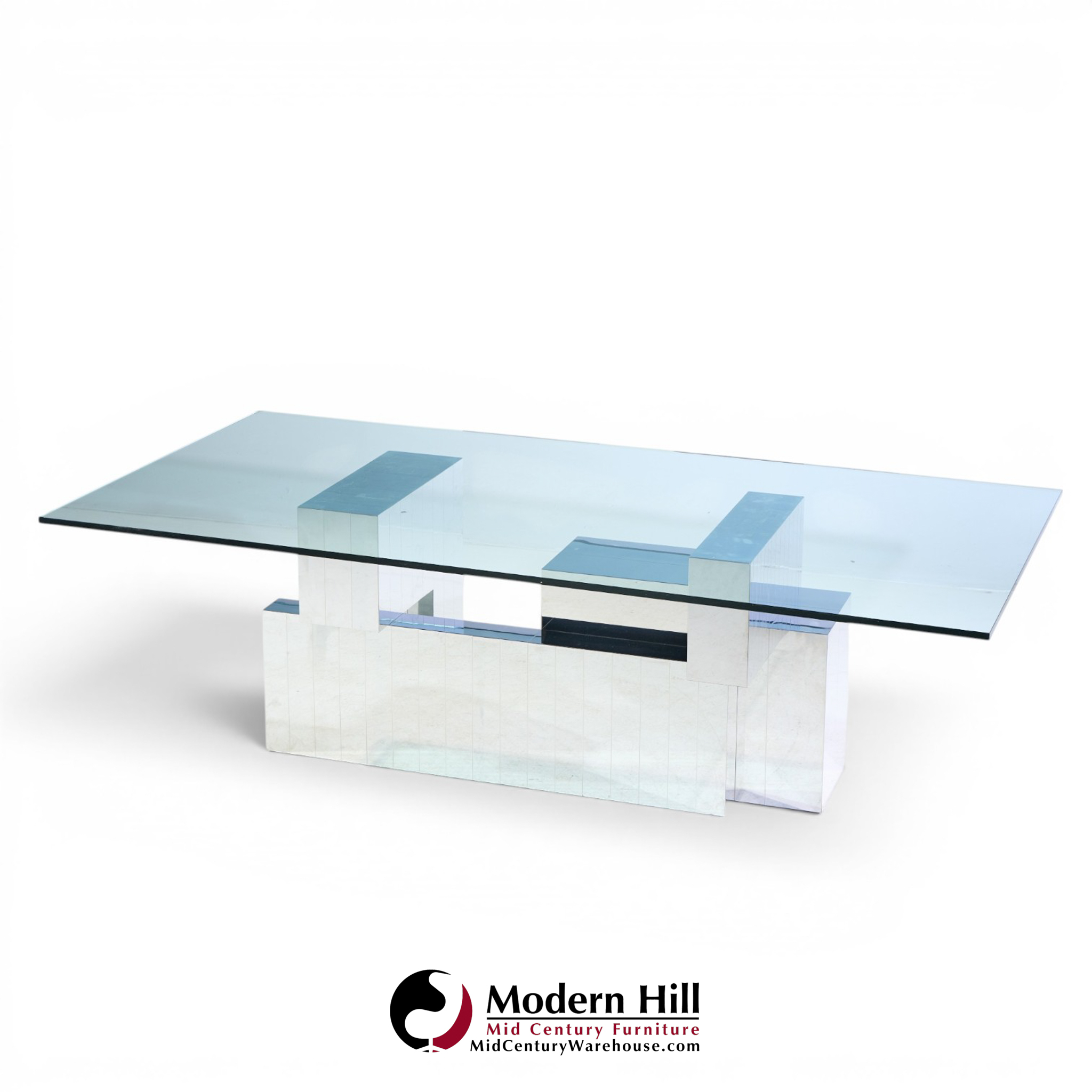paul evans for directional cityscape mid century chrome dining table