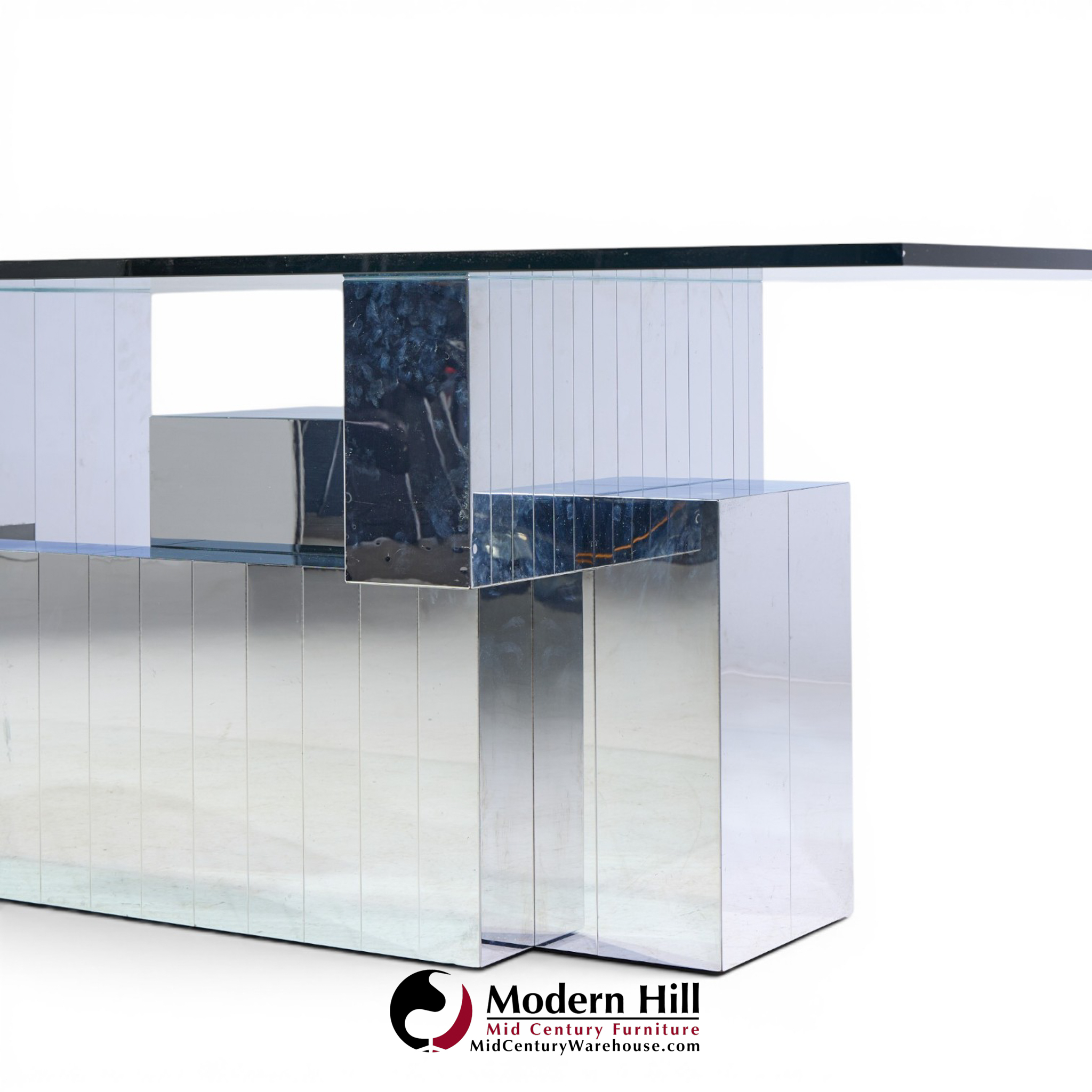 paul evans for directional cityscape mid century chrome dining table