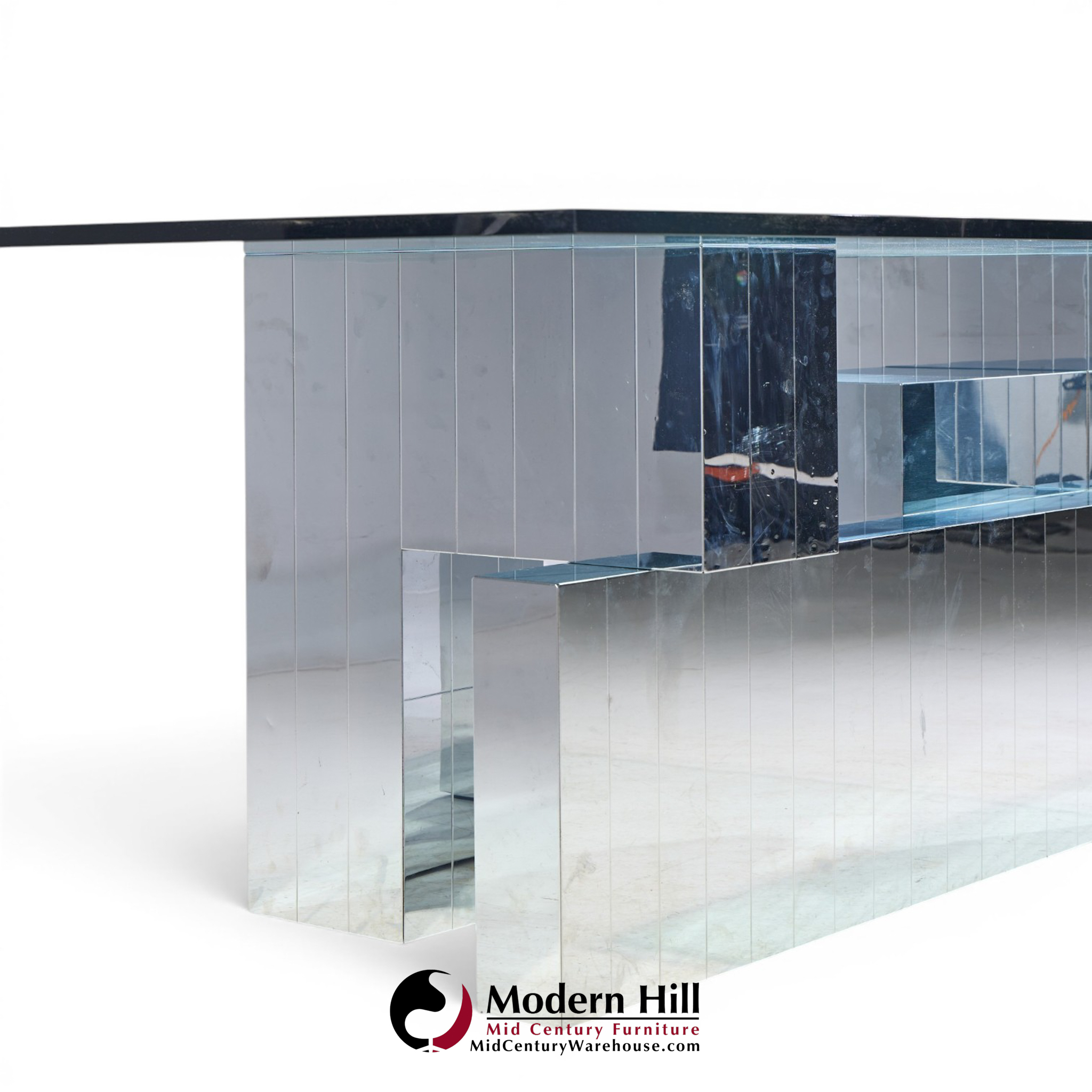 paul evans for directional cityscape mid century chrome dining table